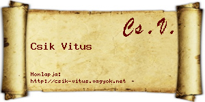 Csik Vitus névjegykártya